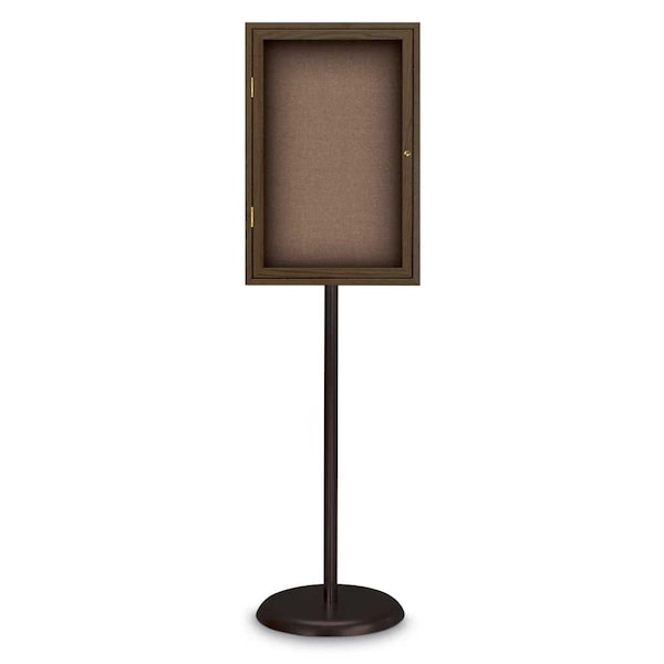 Corkboard, Triple Door, Radius Frame, 72x36", Bronze/Cobalt